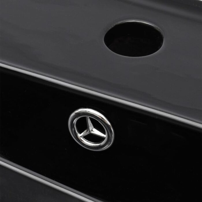 Keramik Waschbecken mit Hahn-/Überlaufloch Schwarz Rechteckig – Bild 5