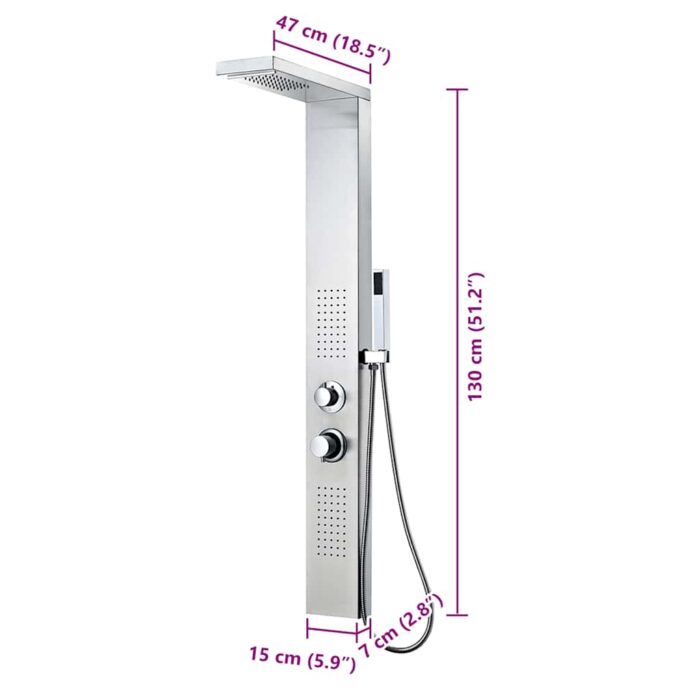 Duschpaneel-System Edelstahl Stahl Viereckig – Bild 9