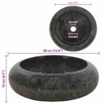 Waschbecken 40x12 cm Marmor Schwarz – Bild 9