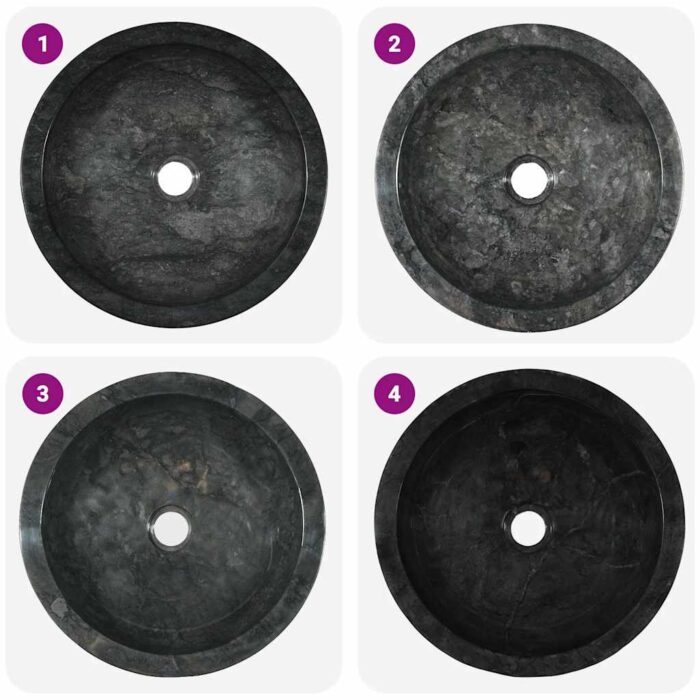 Waschbecken 40x12 cm Marmor Schwarz – Bild 10