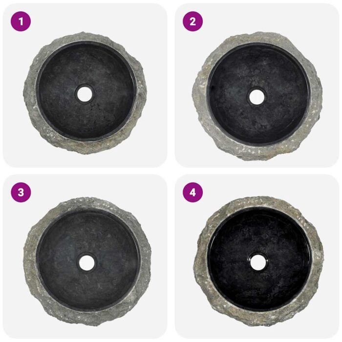 Waschbecken 40x12 cm Marmor Schwarz – Bild 8