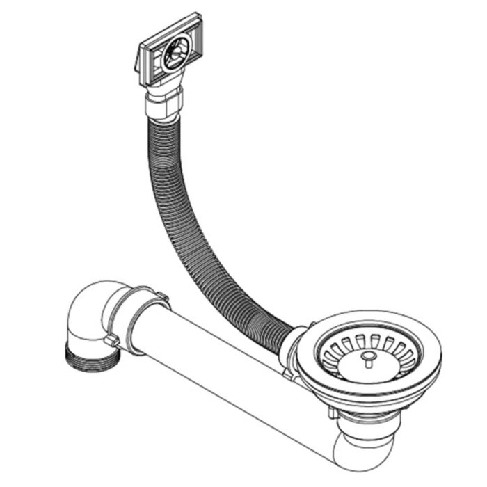 Granitspüle Einzelbecken Schwarz – Bild 7