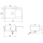 Granitspüle Einzelbecken Schwarz – Bild 8