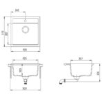 Granitspüle Einzelbecken Schwarz – Bild 7