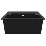 Granitspüle Doppelbecken Schwarz – Bild 5