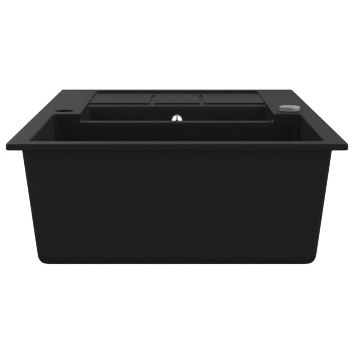 Granitspüle Doppelbecken Schwarz – Bild 5