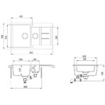 Granitspüle Doppelbecken Schwarz – Bild 7