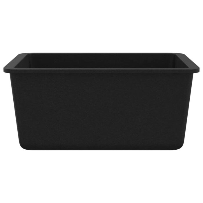 Granitspüle Einzelbecken Schwarz – Bild 6