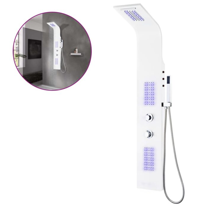 Duschpaneel Aluminium 20x44x130 cm Weiss – Bild 2