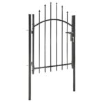 Gartentor Stahl 1x1,5 m Schwarz