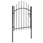 Gartentor Stahl 1x1,5 m Schwarz