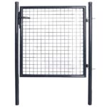Maschen-Gartentor verzinkter Stahl 100 x 100 cm Grau
