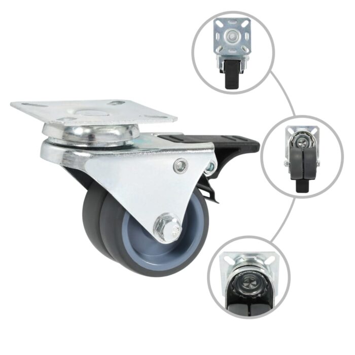 Lenkrollen mit Zwillingsrad 4 Stk. 50 mm – Bild 3