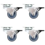 Lenkrollen mit Zwillingsrad und Doppelbremsen 4 Stk. 50 mm