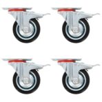 Lenkrollen mit Doppelbremsen 4 Stk. 75 mm
