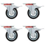 Lenkrollen mit Doppelbremsen 4 Stk. 75 mm
