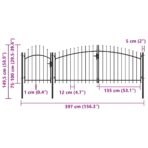 Gartentor Stahl 1,5x4 m Schwarz – Bild 5