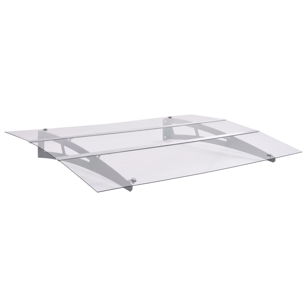 144828_1.jpg Türvordach Silbern und Transparent 120x90 cm Polycarbonat – Bild 1