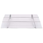 Türvordach Silbern und Transparent 120x90 cm Polycarbonat – Bild 2