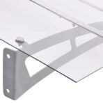 Türvordach Silbern und Transparent 120x90 cm Polycarbonat – Bild 4
