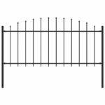 Gartenzaun mit Speerspitzen Stahl (0,5 - 0,75) x 1,7 m Schwarz