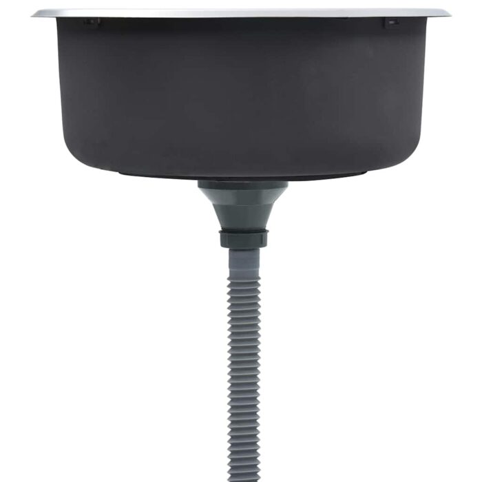 Einbauspüle mit Sieb und Siphon Edelstahl – Bild 4