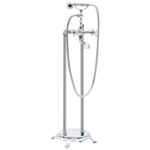 Freistehende Badewannenarmatur Edelstahl 99,5 cm Silbern