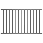 Zaunelement Pulverbeschichteter Stahl 1,63x0,75 m Schwarz