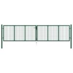 Maschen-Gartentor aus Stahl 400 x 75 cm Grün