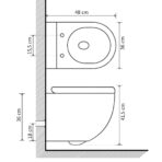Wand-WC ohne Spülrand mit Bidet-Funktion Keramik – Bild 11