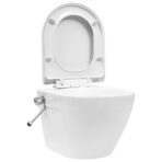 Wand-WC ohne Spülrand mit Bidet-Funktion Keramik – Bild 2