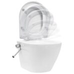 Wand-WC ohne Spülrand mit Bidet-Funktion Keramik – Bild 3