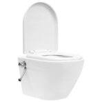 Wand-WC ohne Spülrand mit Bidet-Funktion Keramik – Bild 5