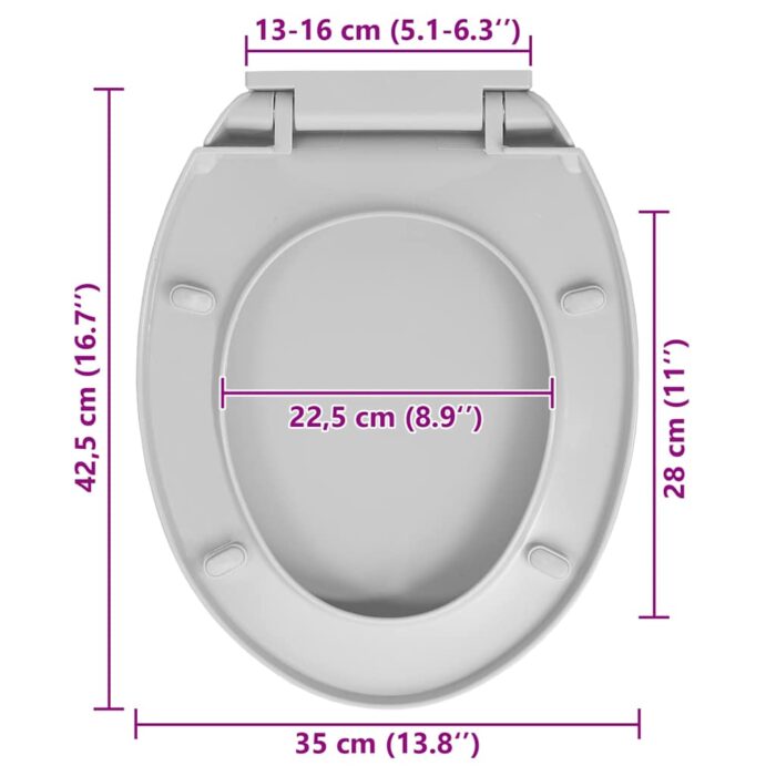 Toilettensitz mit Absenkautomatik Hellgrau Oval – Bild 10