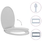 Toilettensitz mit Absenkautomatik Hellgrau Oval – Bild 2