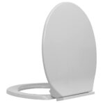 Toilettensitz mit Absenkautomatik Hellgrau Oval – Bild 3