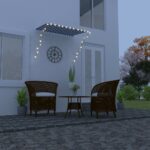 Einziehbare Markise mit LED 250×150 cm Gelb und Weiss