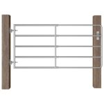 5-Rohr-Weidetor Stahl (95-170)×90 cm Silbern