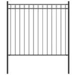 Gartenzaun Stahl 1,81x0,8 m Schwarz