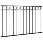 Zaunelement Stahl 1,7x0,8 m Schwarz – Bild 2