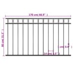 Zaunelement Stahl 1,7x0,8 m Schwarz – Bild 4