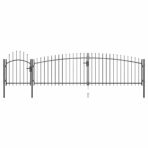 Gartentor mit Speerspitzen 5x1,5 m Schwarz – Bild 2