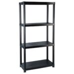 Lagerregal 4-Tier Schwarz 61x30,5x130 cm Kunststoff – Bild 2