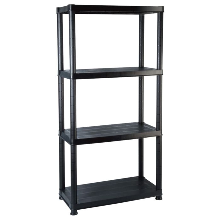 Lagerregal 4-Tier Schwarz 61x30,5x130 cm Kunststoff – Bild 2