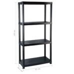 Lagerregal 4-Tier Schwarz 61x30,5x130 cm Kunststoff – Bild 7