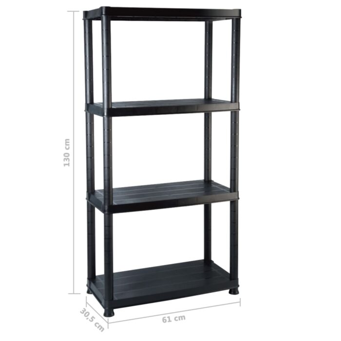 Lagerregal 4-Tier Schwarz 61x30,5x130 cm Kunststoff – Bild 7