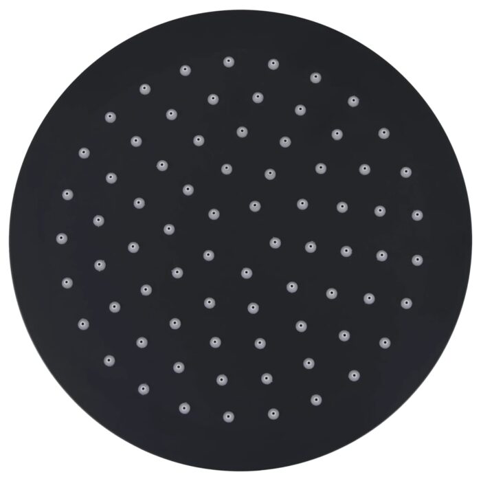 Regenbrause Edelstahl 20 cm Rund Schwarz – Bild 2