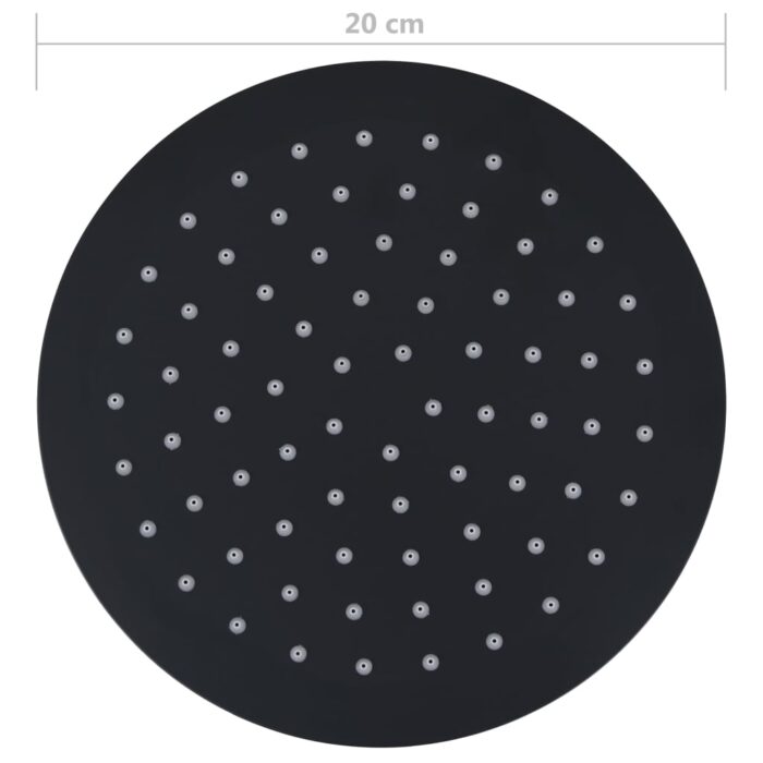 Regenbrause Edelstahl 20 cm Rund Schwarz – Bild 7