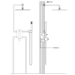Duschsystem Edelstahl 201 Schwarz – Bild 7