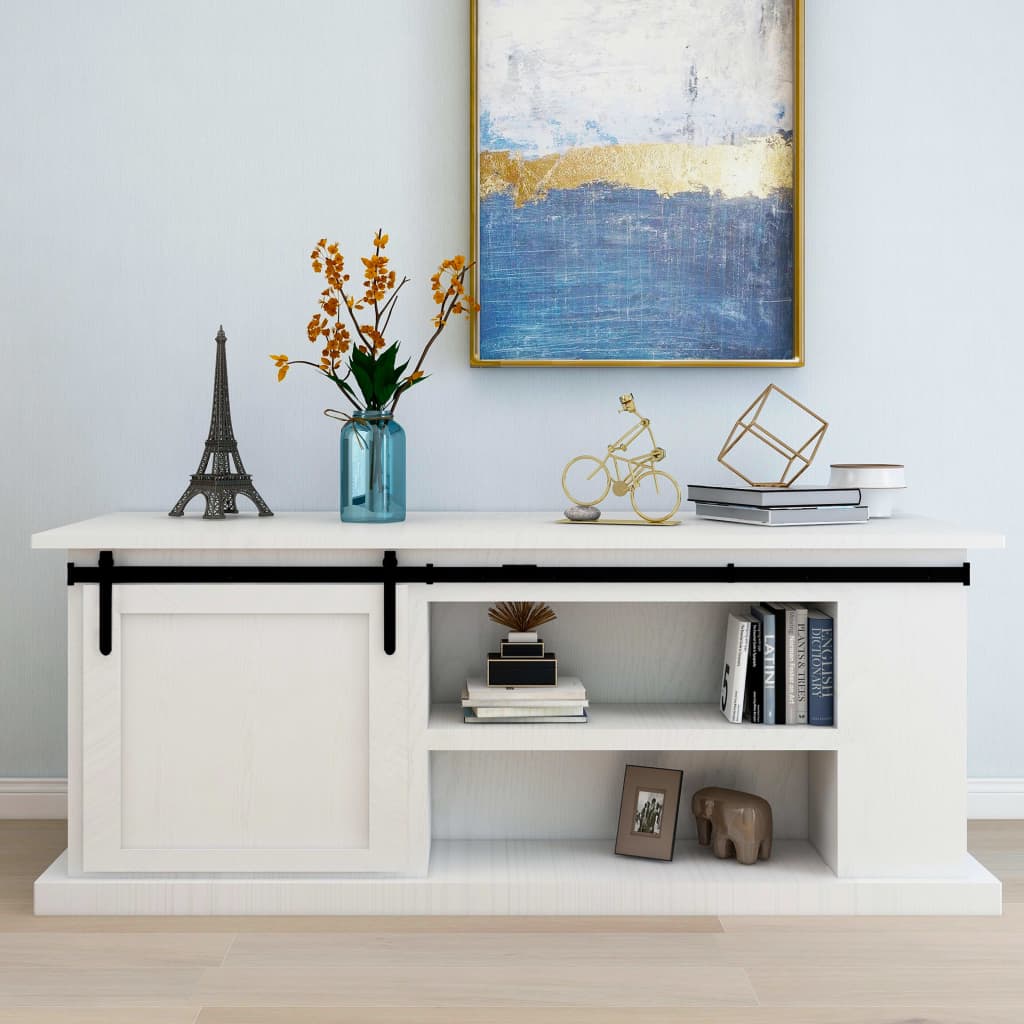 148013_1.jpg Mini Schiebetürbeschlag Set für Schranktüren Carbonstahl 183 cm – Bild 1